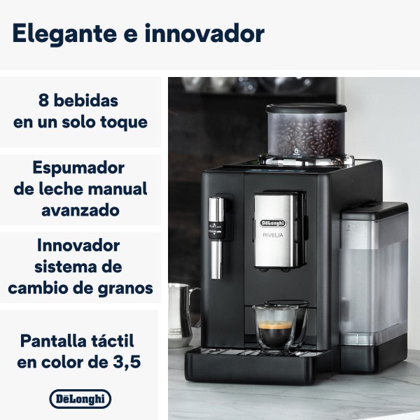 Cafetera De'Longhi Rivelia Negro en Cafés La Mexicana
