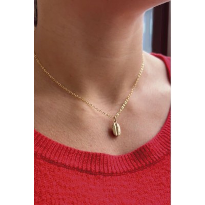 Collar Grano de Café bañado en oro 18k en Cafés La Mexicana