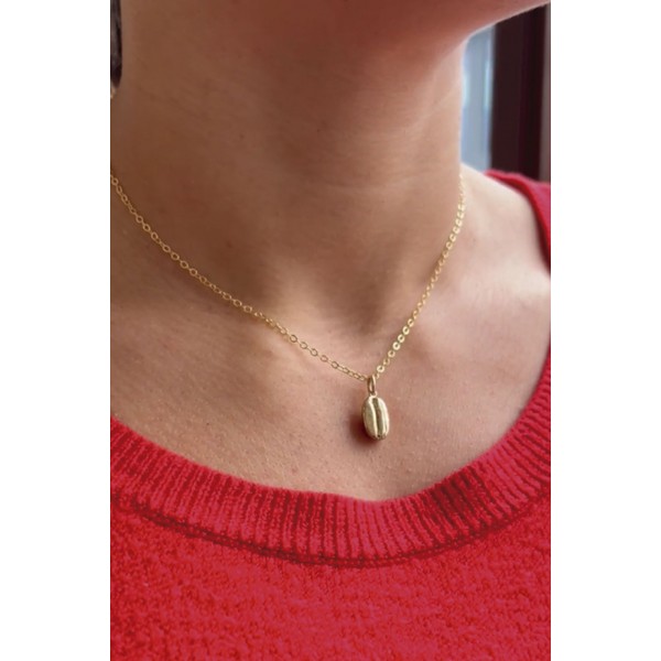 Collar Grano de Café bañado en oro 18k en Cafés La Mexicana