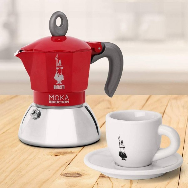 Cafetera Moka Inducción 4 Tazas Roja Bialetti en Cafés La Mexicana