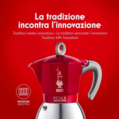 Cafetera Moka Inducción 4 Tazas Roja Bialetti en Cafés La Mexicana