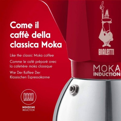 Cafetera Moka Inducción 4 Tazas Roja Bialetti en Cafés La Mexicana