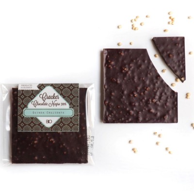 Chocolatina Cracker Bio De Chocolate Negro Crujiente en Cafés La Mexicana