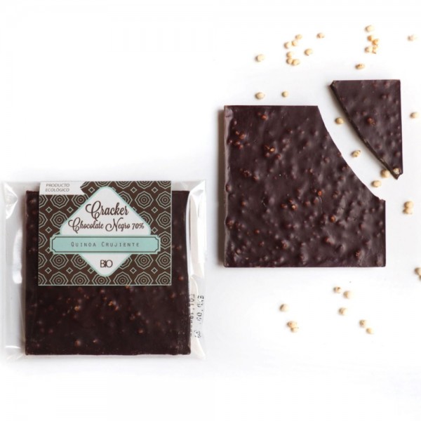 Chocolatina Cracker Bio De Chocolate Negro Crujiente en Cafés La Mexicana