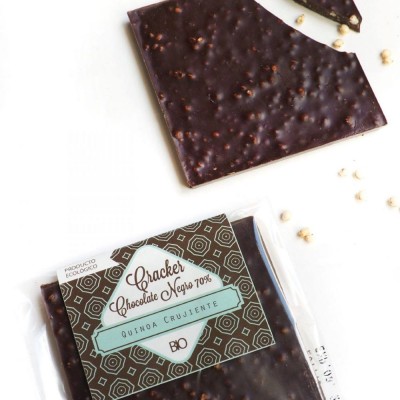 Chocolatina Cracker Bio De Chocolate Negro Crujiente en Cafés La Mexicana