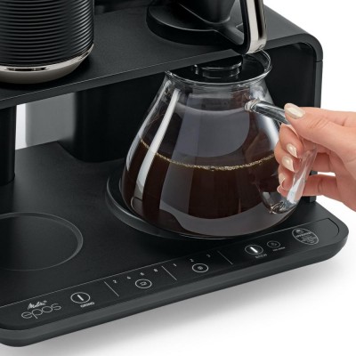 Cafetera De Goteo Con Molino Negra-Plata Epos Melitta en Cafés La Mexicana