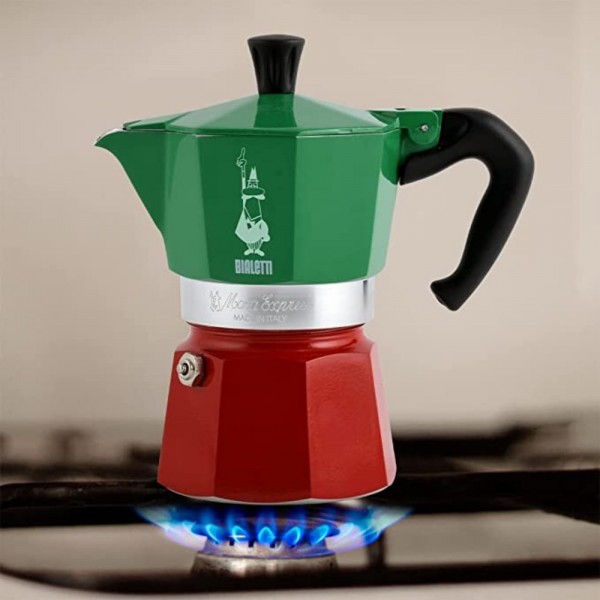 Cafetera Italiana Moka Express Verde-Rojo 3 Tazas Bialetti Cafetera Italiana Moka Express Verde-Rojo 3 Tazas Bialetti en Cafés La Mexicana
