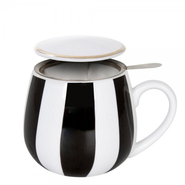Taza Rayas para Té con Filtro