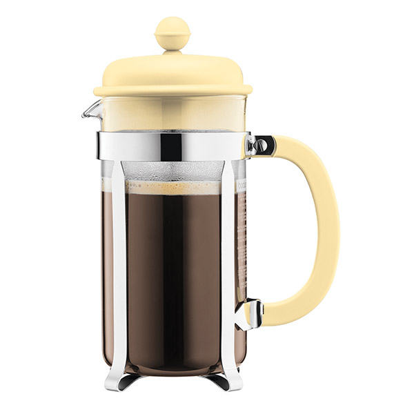 Cafetera de émbolo 8 tazas amarillas