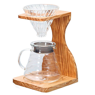 Cafetera v60 de madera de olivo