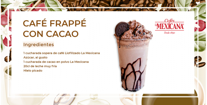 Receta de café frappé con cacao